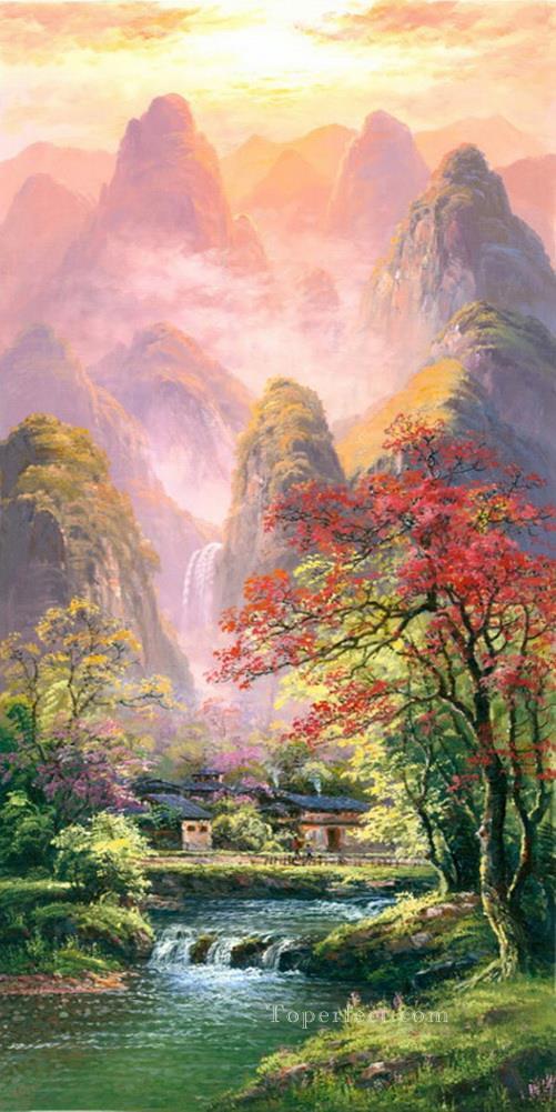 Paisaje Montañas Escenas con Árbol Cascada Río 0 882 de China Pintura al óleo